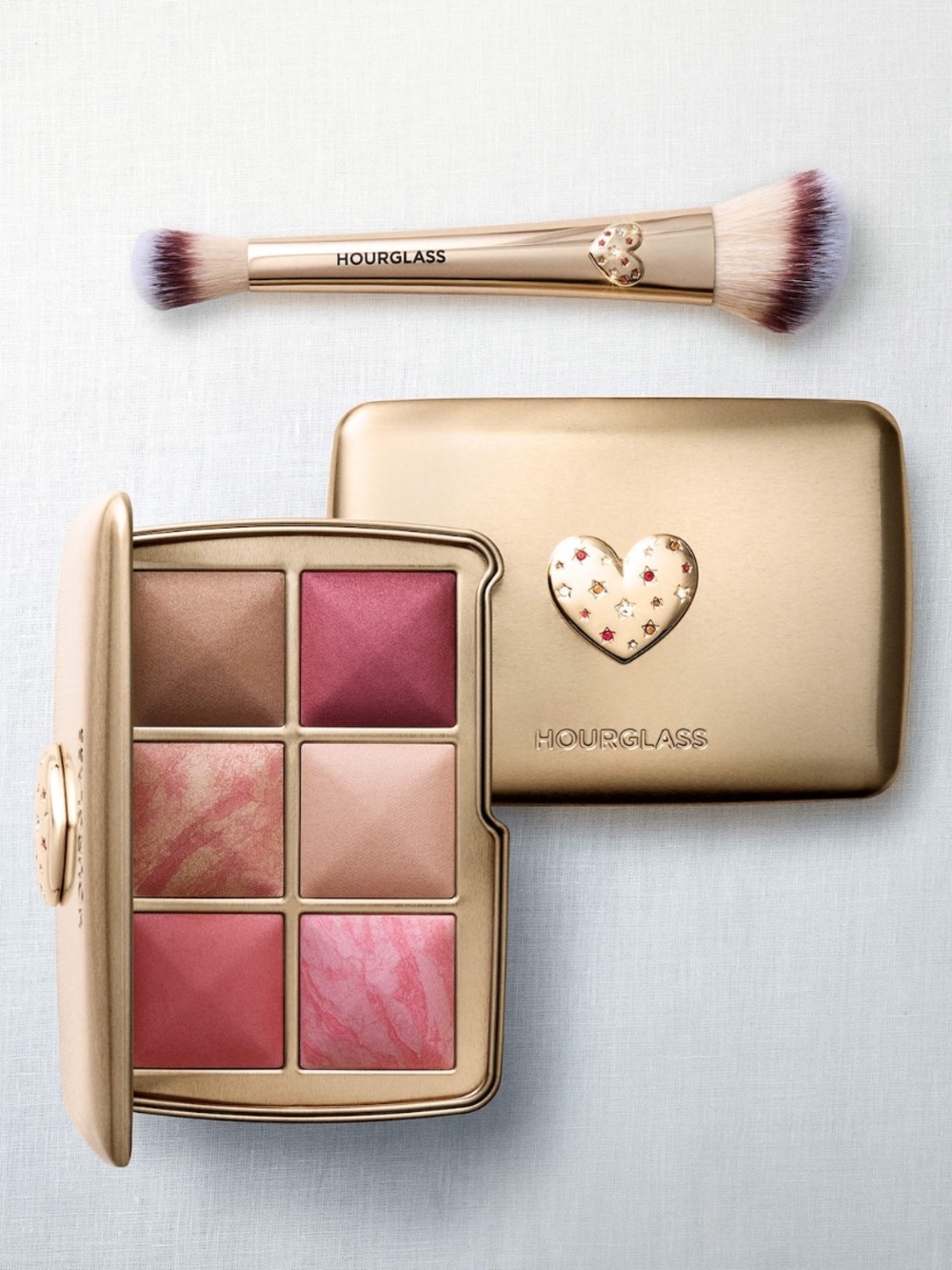 2PC❤️🔥NEW Hourglass LOVE PALLETE SEPHORA EXCLUSIVE 🔒HOURGLASS AMBIENT LOVE Brush